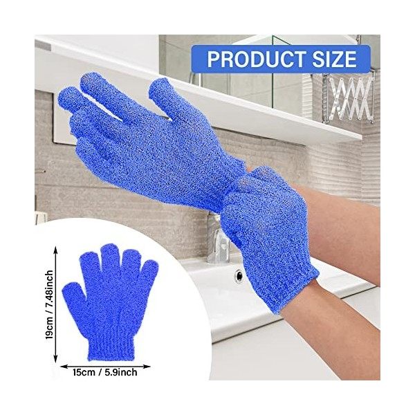 WLLHYF 2 paires de gants exfoliants double face pour éliminer les peaux mortes, les callosités et lacné. Gant de toilette ex