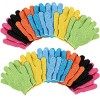 Duufin 14 Paires Gants Exfoliants pour le Corps 7 Couleurs Gants de Bain Exfoliants pour Adulte et Adolescent