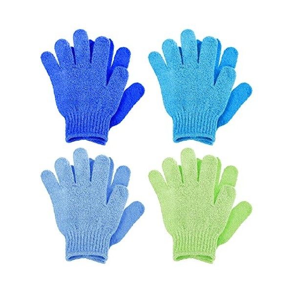 Sibba Lot De 8 Gants Exfoliants Gants Bain Gommage Accessoires du Corps Peau Morte Peau Corps Pour Douche Spa Massage Et éLim