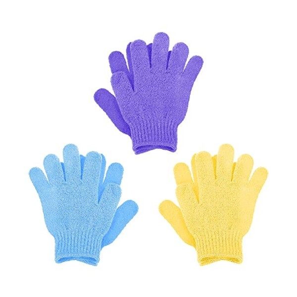 Sibba Lot De 8 Gants Exfoliants Gants Bain Gommage Accessoires du Corps Peau Morte Peau Corps Pour Douche Spa Massage Et éLim