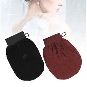 2X Gants Exfoliants pour Gommage Corps et Visage,Gants Gommage Corps Et Visage, Nettoie et Purifie Votre Peau Naturellement,G