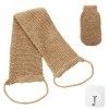 Gants de Crin Naturel avec Sangle Lave Dos en Chanvre,Gant Exfoliant Gommage Corps,Eponge Exfoliante Corps,Accessoires pour l