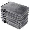 PHOGARY Lot de 8 Gants de Toilette en Microfibre, Mitaines Douces en Flanelle, Linge de Bain Spa, Gants Démaquillants Réutili