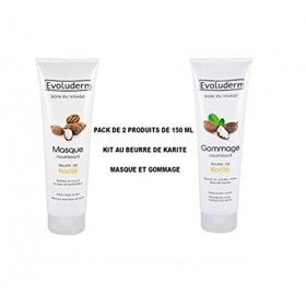 Kit Au Beurre de Karité pour le Visage - Masque Nourrissant au Beurre de Karité + Gommage Exfoliant au Beurre de karité 2 pr