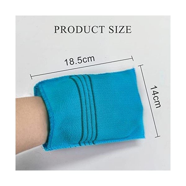 Colexy 6 Pièces Gants Exfoliants Asiatiques Double Face Gants de Toilette Exfoliants Coréens Réutilisables Chiffon Exfoliant 