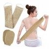 XOPOZON 3 Pièces Sangle Lave Dos en Jute et Gants Exfoliants en Jute, Kit Eponge Exfoliante Dos, Gants de Crin en Chanvre Nat