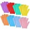 Sibba Lot De 8 Paires Gants Exfoliants Pour La Douche En Luffa Naturel Le Corps Et Visage Éliminant Les Peaux Mortes Double F