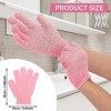 Sibba Lot De 8 Paires Gants Exfoliants Pour La Douche En Luffa Naturel Le Corps Et Visage Éliminant Les Peaux Mortes Double F