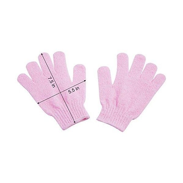 Lot de 10 paires de gants de bain exfoliants, fabriqués en 100 % nylon, 10 couleurs, gants exfoliants double face pour beauté