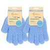 Evridwear Gants de bain exfoliants à double texture pour douche, spa, massage et gommage du corps, élimination des cellules m