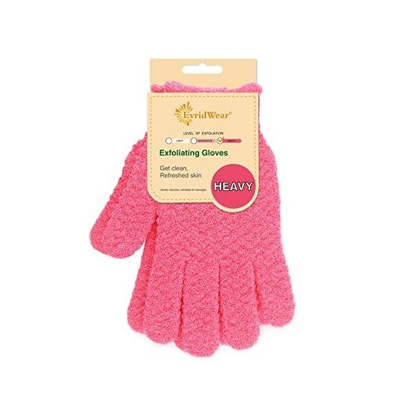 Evridwear Gants exfoliants pour le bain, la douche, le nettoyage en profondeur de lacné et lélimination des peaux mortes, p