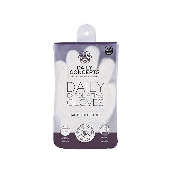 Daily Concepts Daily Exfoliating Gloves, Removes Roughness and Increases Blood Circulation, Vigorous Texture for All Skin Typ