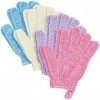 Juvale Gants de Douche Exfoliants 4 Paires - Gants pour Gommage, Exfoliation Corps Femme et Homme, Douche Hammam - 4 Coule