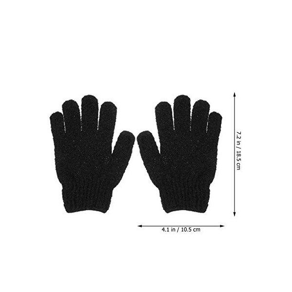 Healifty Lot de 4 paires de gants exfoliants noirs pour la douche, le spa, la maison, la salle de bain, lhôtel