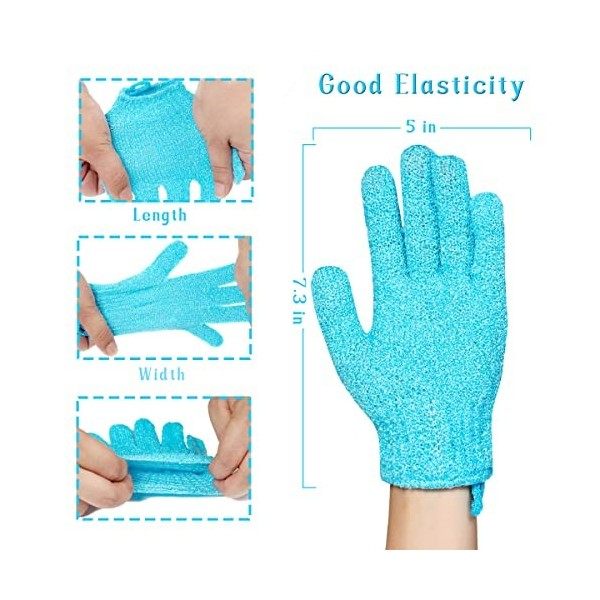 Lot de 16 gants de bain exfoliants avec boucle de suspension pour beauté, spa, massage, douche, 8 couleurs