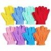 Lot de 16 gants de douche exfoliants double face pour nettoyer en profondeur les peaux mortes pour spa, massage, beauté, douc