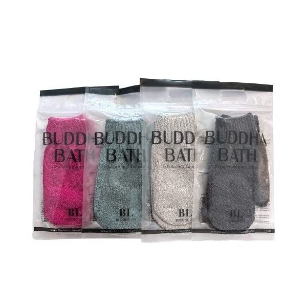 Bouddha de bain Exfoliant Gants – 3 paires de gants de douche exfoliant – Lavable – suspendre Corde – complet du corps Utilis