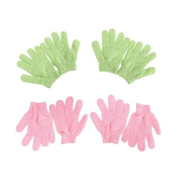 OUNONA Gants Exfoliants pour Bain Gants de Gommage Douche 4 Paires Couleur Aléatoire 