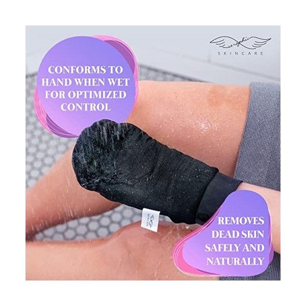 Seraphic Skincare Gants exfoliants coréens - Microdermabrasion à la maison - pour enlever visiblement la peau morte, le bronz