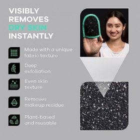 Dermasuri Gant exfoliant profond pour le visage Noir FMIC