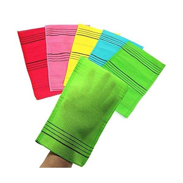 NEPURE Gant exfoliant coréen, grande taille, 5 couleurs, gant de toilette exfoliant pour le dos et le corps pour enlever à se