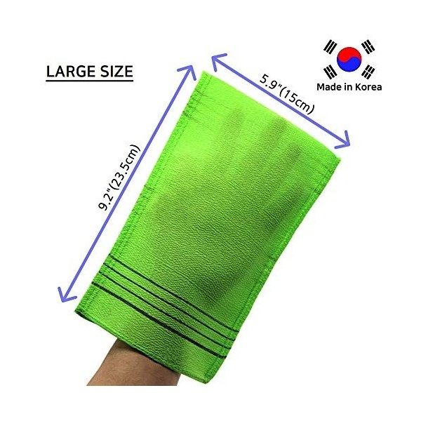 NEPURE Gant exfoliant coréen, grande taille, 5 couleurs, gant de toilette exfoliant pour le dos et le corps pour enlever à se