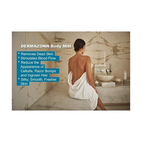 Dermazonn Gant exfoliant en profondeur pour le corps et le visage - Gants exfoliants pour la douche - Gant de hammam de bain 