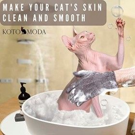 Kotomoda Sphynx Gants exfoliants en bambou carbonisé pour le bain et la douche