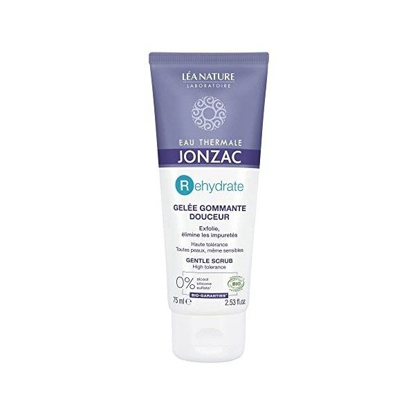 Eau Thermale Jonzac - Gelée gommante douceur - Rehydrate - Peaux déshydratées, même sensibles - Certifié Bio Cosmos Organic -...