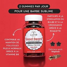 LASHILÉ BEAUTY - Pousse, fortification des cheveux et de la barbe - Good Hair Men et Good Beard - Vitamines B8, B6, B3, B2, F