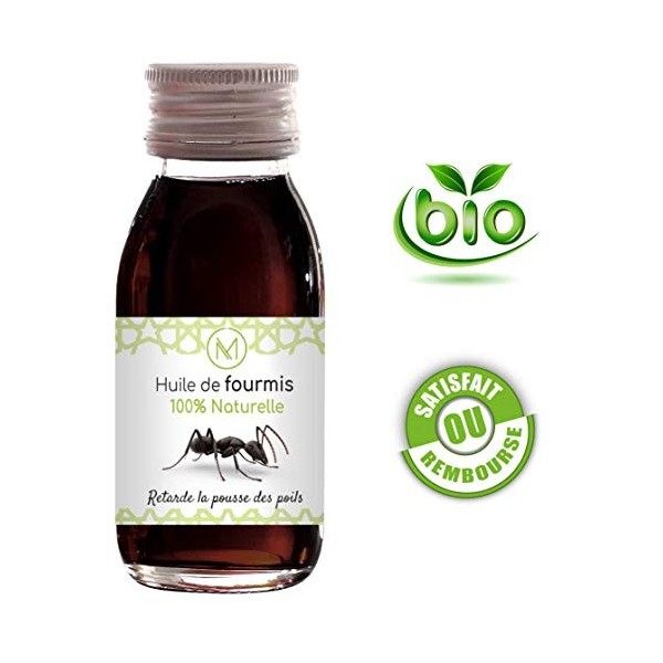 Huile De Fourmis Bio 60 ml, Pour ralentir la pousse des poils