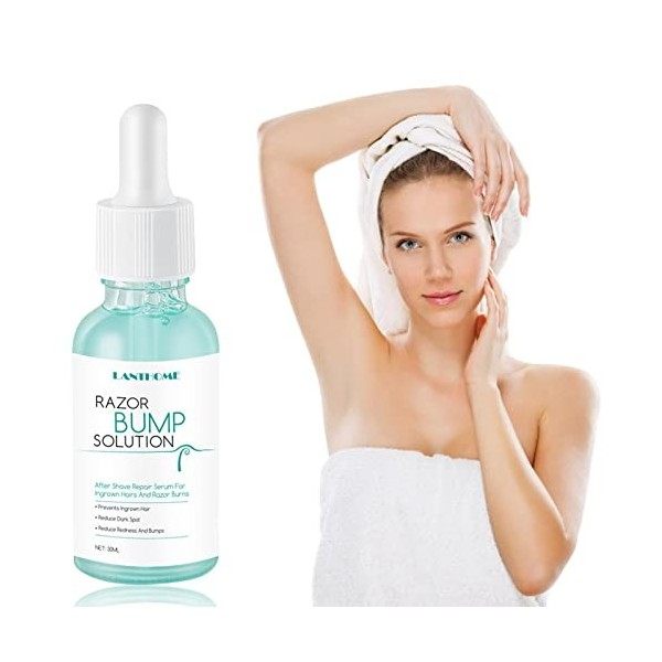 Razor Bumps Essence, 30Ml Razor Bump Stopper Solution pour Poils Incarnés, Traitements contre les bosses du rasoir pour la zo