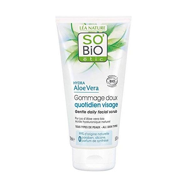 SOBIO ÉTIC Gommage Doux Quotidien Visage Tous Types de Peaux Hydra Aloe Vera Gommage / Exfoliants