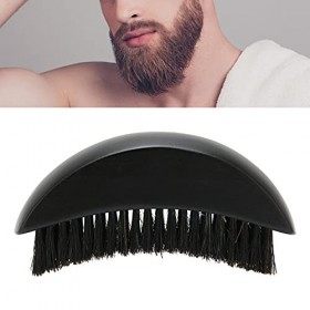 Brosse de toilettage de barbe, brosse de barbe de poignée en bois ergonomique portative noire de poignée pour des hommes pour