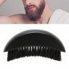 Brosse de toilettage de barbe, brosse de barbe de poignée en bois ergonomique portative noire de poignée pour des hommes pour