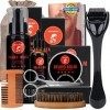 Kit Barbe Homme Pour barbe 10 en 1 Kit Soin Barbe Homme avec Huile à barbe, Pinceau à Barbe, Peigne à Barbe, Baume à Barbe, S