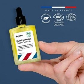 Sapiens Barbershop Kit à Barbe de Voyage - Coffret Cadeau Homme avec Soins Barbe BIO Fabriqués en France - Huile barbe BIO 30