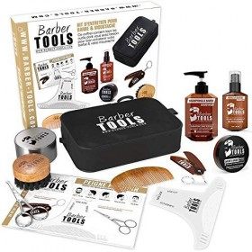 Kit/Set/Coffret dentretien et de soin pour barbe avec Soin de barbier | Cosmetique Made in France ✮ BARBER TOOLS ✮ kit barb
