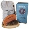 Coffret soin barbe brosse - barbe sanglier et peigne de barbe en bois, Inclus une pochette de rangement en coton et boite cad