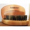 Coffret soin barbe brosse - barbe sanglier et peigne de barbe en bois, Inclus une pochette de rangement en coton et boite cad