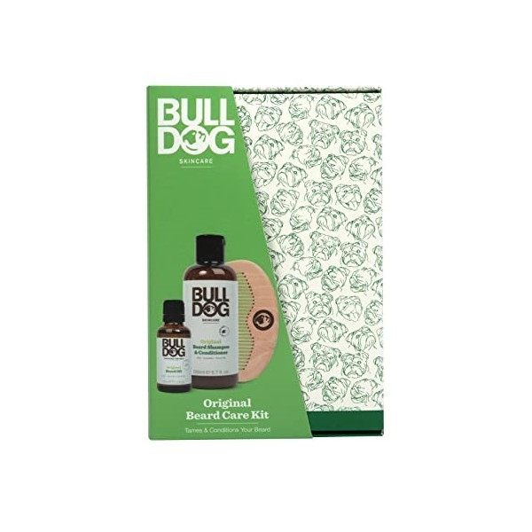 Bulldog Skincare – Kit de soins de la barbe original pour homme 1 shampooing et après-shampoing pour barbe original 200 ml, 