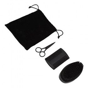 Ensemble de brosses à barbe pour homme - Kit professionnel de soins de barbe - Peigne de coiffure en acier inoxydable - Cadea