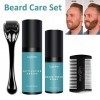 nain Kit de Croissance de Barbe pour Homme, Soin de Barbe Hydratant, Le Peigne et Le Rouleau à Barbe adoucissent et renforcen