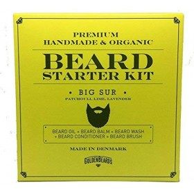 COFFRET SOIN POUR BARBE GOLDEN BEARDS Big Sur-Contient:un shampoing un après-shampoing une huile,une cire et un peigne de voy