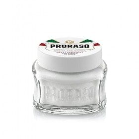 Proraso Crème avant-rasage, 100 ml, Crème de pré-rasage pour peaux sensibles, Adoucit la peau avec extraits davoine et thé v
