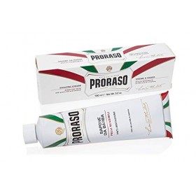 Proraso Crème à raser en tube, 150 ml, Crème de rasage pour peaux sensibles, Formule aux extraits davoine et de thé vert, Fa