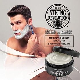 Creme Rasage Homme de Luxe - Senteur Bois de Santal - Creme a Raser, Lisse et Soyeuse - Creme de Rasage Onctueuse pour le Plu