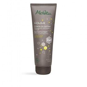 Melvita - Crème de rasage 2 en 1 Homme - Soin nettoyant et protecteur - Pour un rasage en douceur - Certifié bio, vegan et na