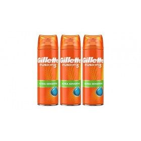Gillette Fusion5 Ultra Gel à Raser pour Peaux Sensibles pour Homme 75 ml - Lot de 3
