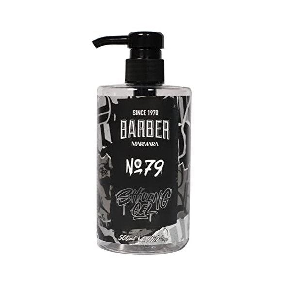 BARBER MARMARA gel de rasage homme n°79 - gel de rasage homme transparent 500ml - pour un rasage précis des contours de la ba